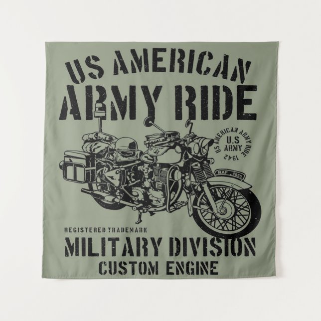 Tapete De Parede exército passeio motocicleta cobertor (Frente)