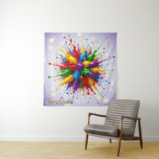 Tapete De Parede Explosão de Tinta Líquida Colorida Arte Abstrata