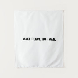 Tapete De Parede Faça a paz não seja um texto branco e negro minima