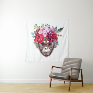 Tapete De Parede Face do Macaco Flor
