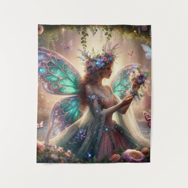 Tapete De Parede Fada com flores (Frente)