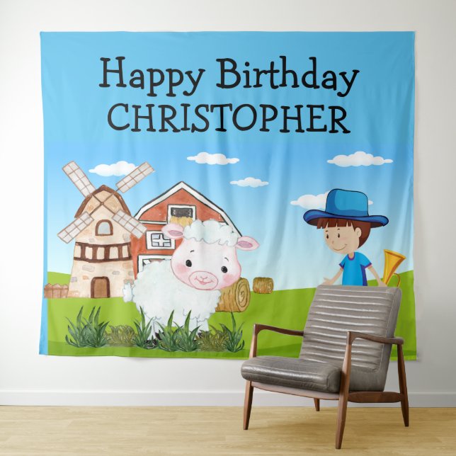 Tapete De Parede Fada - Leite - Pequeno RAPAZ AZUL (In Situ (Horizontal))