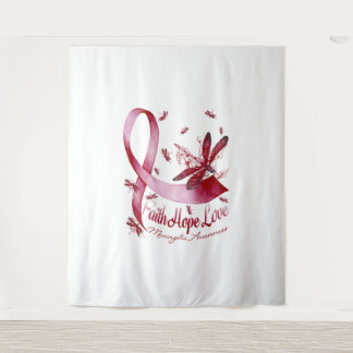 Tapete De Parede Faith Hope Love Meningitis Sensibilização Dragonfl