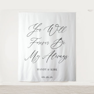 Tapete De Parede Faixa de Casamento Personalizada com Letra Minimal