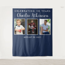 faixa de fundo de colagem de fotos de 18 anos