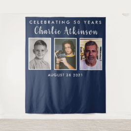 Tapete De Parede faixa de fundo de colagem de fotos de 50º aniversá