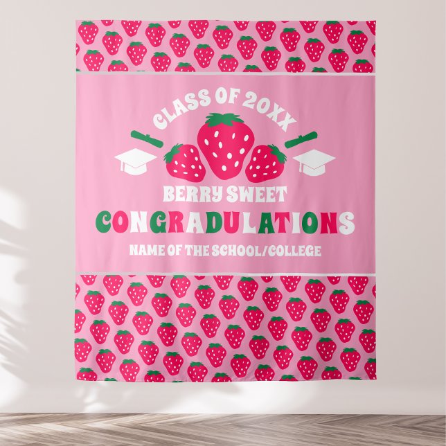 Tapete De Parede Faixa de Graduação de Reunião da Escola de Morango (Criador carregado)