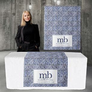 Tapete De Parede Faixa de Mesa Banner com Logotipo de Azulejos Port