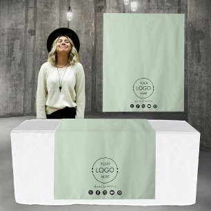 Tapete De Parede Faixa de Mesa Banner Logotipo da Empresa Mídia Soc