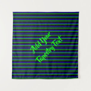 Tapete De Parede Faixa Verde Azul Preta