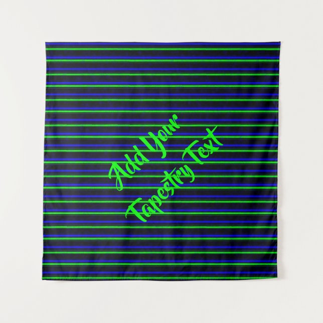 Tapete De Parede Faixa Verde Azul Preta (Frente)