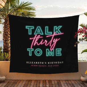 Tapete De Parede Fale Trinta Comigo Sujo 30 Neon Azul e Rosa