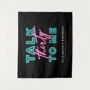 Tapete De Parede Fale Trinta Comigo Sujo 30 Neon Azul e Rosa