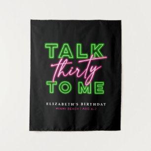 Tapete De Parede Fale Trinta Para Mim Sujo 30 Neon Verde & Rosa