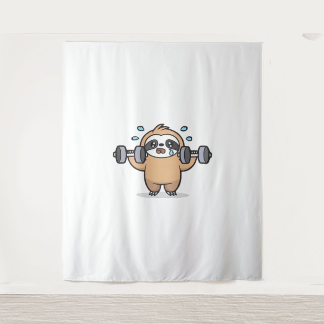 Tapete De Parede Falha de Chibi Sloth Gym - Um Trabalho Engraçado D (Frente)