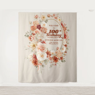 Tapete De Parede Fall floral terracotta blush groovy 100 anos