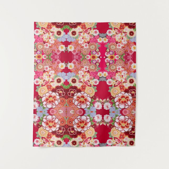 Tapete De Parede Falln Red Floral Burst (Frente)