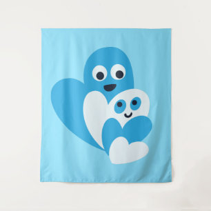 Tapete De Parede Família bonito de Kawaii de miúdos felizes dos