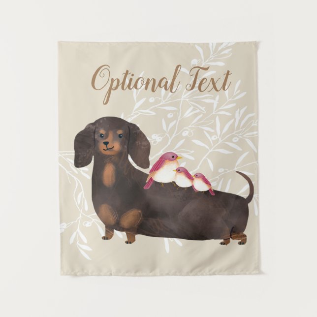 Tapete De Parede Família Dachshund e Birds (Frente)