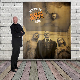 Tapete De Parede Família Zumbi Assustadora Fundo Pendurado de Hallo