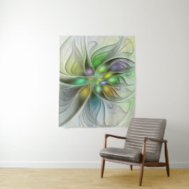 Tapete De Parede Fantasia Flor Colorida Moderno Abstrato Fractal