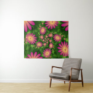 Tapete De Parede Fantasia Rosa Flói Arte Fractal Moderna Abstrato