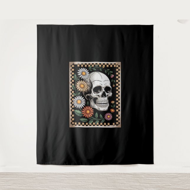 Tapete De Parede Fantasma Floral de Outono Boho Halloween 2 (Frente)