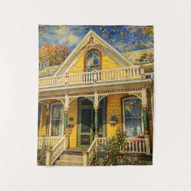 Tapete De Parede Fantasy Yellow Victorian House (Frente)