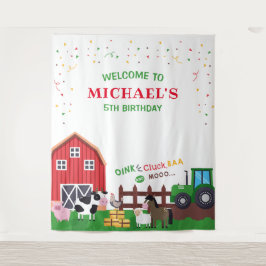 Tapete De Parede Farm animals birthday photobooth backdrop banner