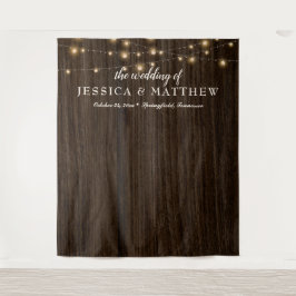 Tapete De Parede Farmhouse Rustic Twinkling Luzes De Casamento Fund