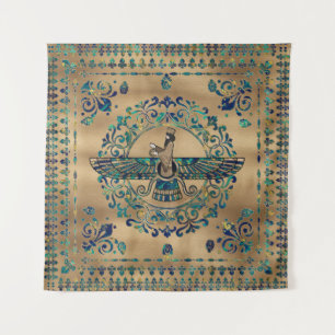 Tapete De Parede Farohar - Faravahar - Fravashi Marble e Dourado