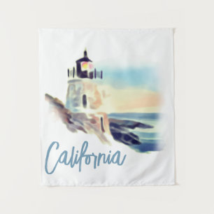 Tapete De Parede Farol da Califórnia Pintura Solar Bela Arte