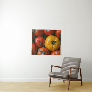 Tapete De Parede Fazendas   Tomates vermelhos e amarelos brilhantes