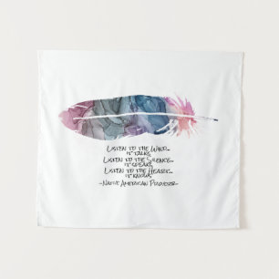 Tapete De Parede "Feather" com o provérbio nativo americano