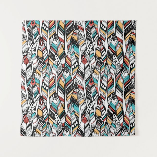 Tapete De Parede Feather seamless pattern (Frente)