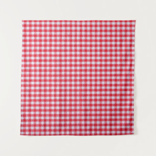 Tapete De Parede Fechamento da Tablecloth Verificado Vermelho.