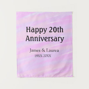 Tapete De Parede Feliz 20º aniversário rosa roxo pastel nome bol