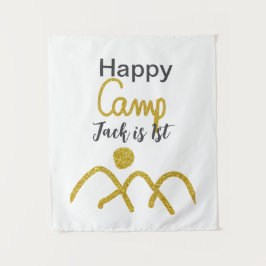 Tapete De Parede Feliz acampamento de um aniversário crianças ouro 