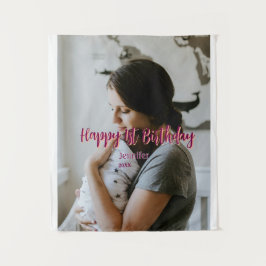 Tapete De Parede Feliz aniversário de 1 ano crianças bebê mãe verme