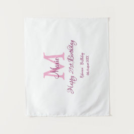 Tapete De Parede Feliz aniversário de 21 anos rosa adicionar nome m