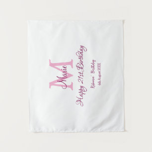 Tapete De Parede Feliz aniversário de 21 anos rosa adicionar nome m