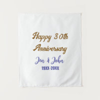Feliz aniversário de 30 anos de casamento azul rea
