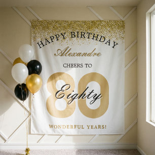 Tapete De Parede Feliz Aniversário Parabéns pelos 80 Anos de Celebr