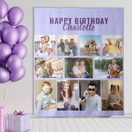 Tapete De Parede Feliz Aniversário Personalizado 11 Colagem de Foto