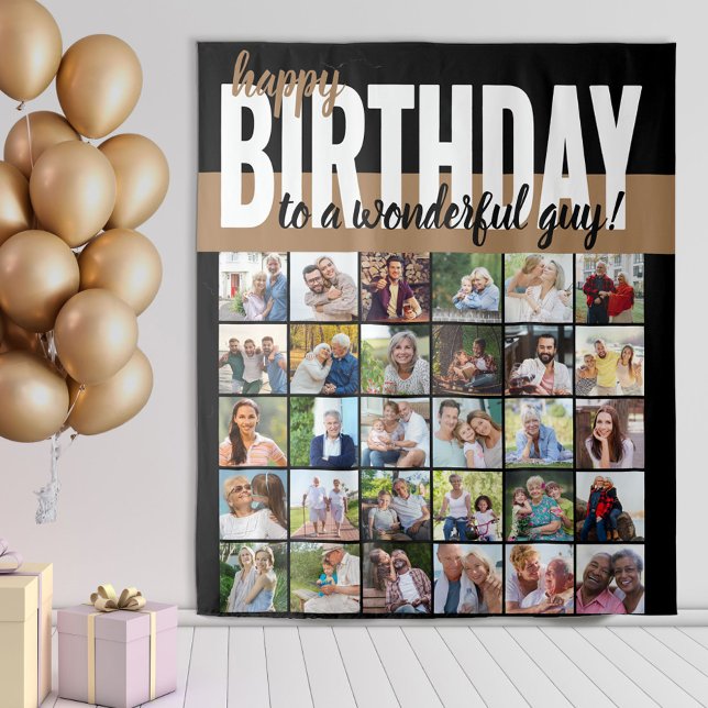 Tapete De Parede Feliz Aniversário Personalizado para .. 30 Colagem (Criador carregado)