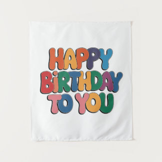 Tapete De Parede Feliz Aniversário Retrô