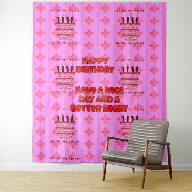 Tapete De Parede Feliz Aniversário, tenha um bom dia e uma noite ai (In Situ)