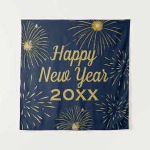 Tapete De Parede Feliz ano novo Dourado Elegante 2025 Fundo