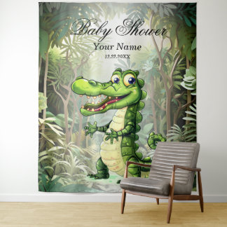 Tapete De Parede Feliz Crocodilo Selvagem Selvagem Selvagem Selvage