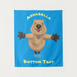 Tapete De Parede Feliz design de desenho de quokka